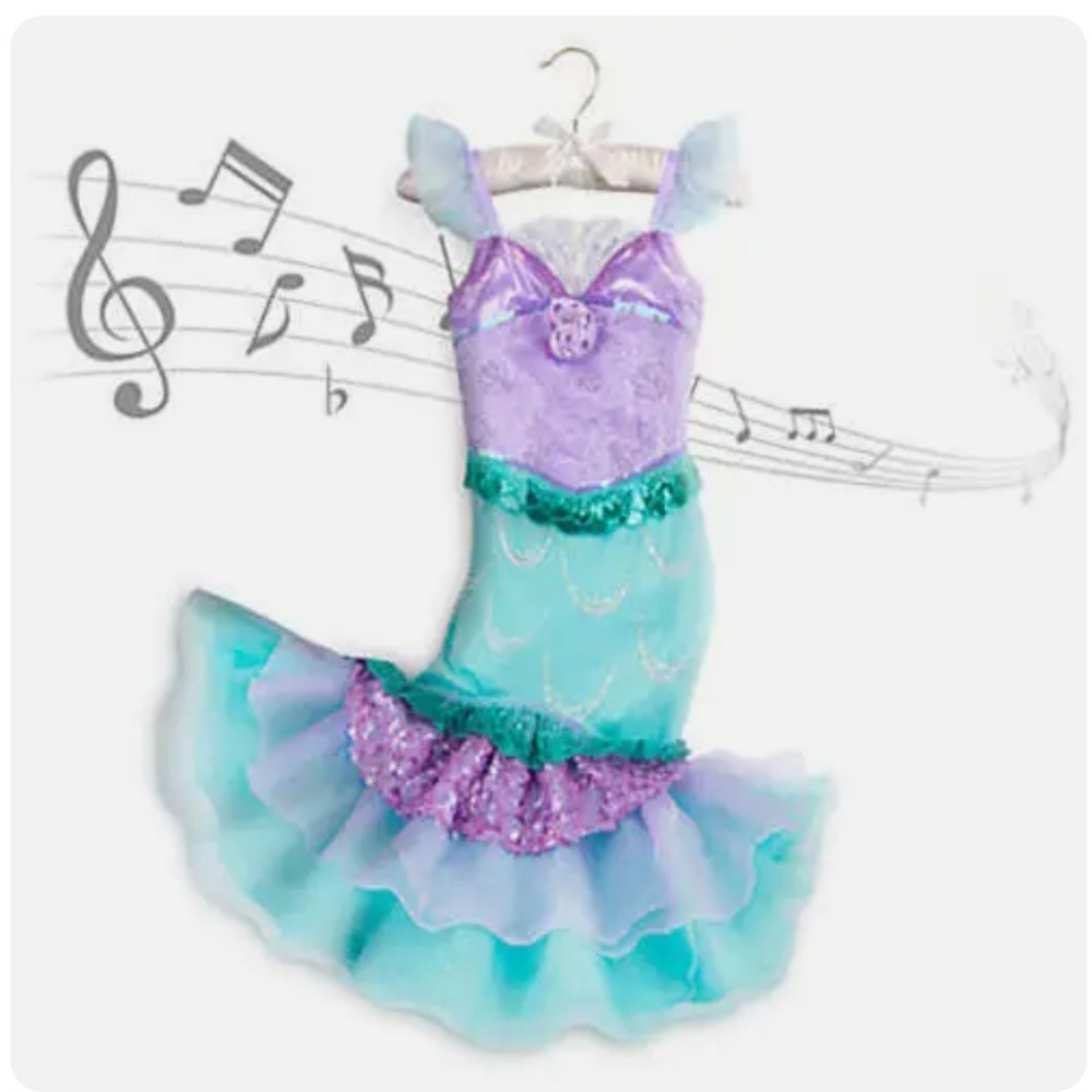 🐚🧜‍♀️ Disney Little Mermaid Ariel Costume with Seashell Music Box